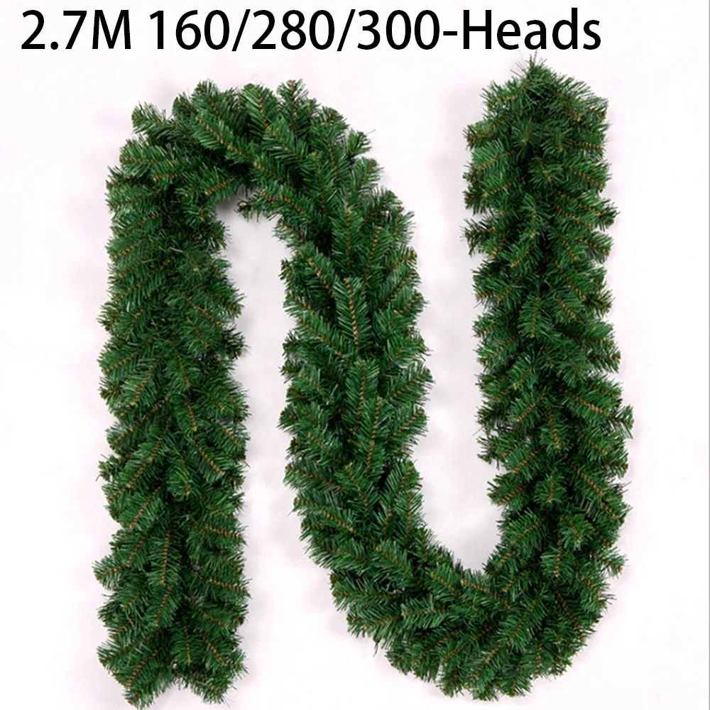 Outdoor Furniture Cafe - 2.7M Artificial Green Christmas Garland Wreath