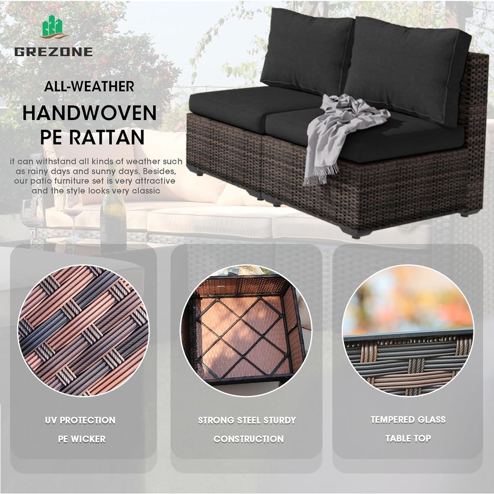 13-Piece Outdoor Sectional Pat - Outdoor Furniture And Fire Pit 评论和价格