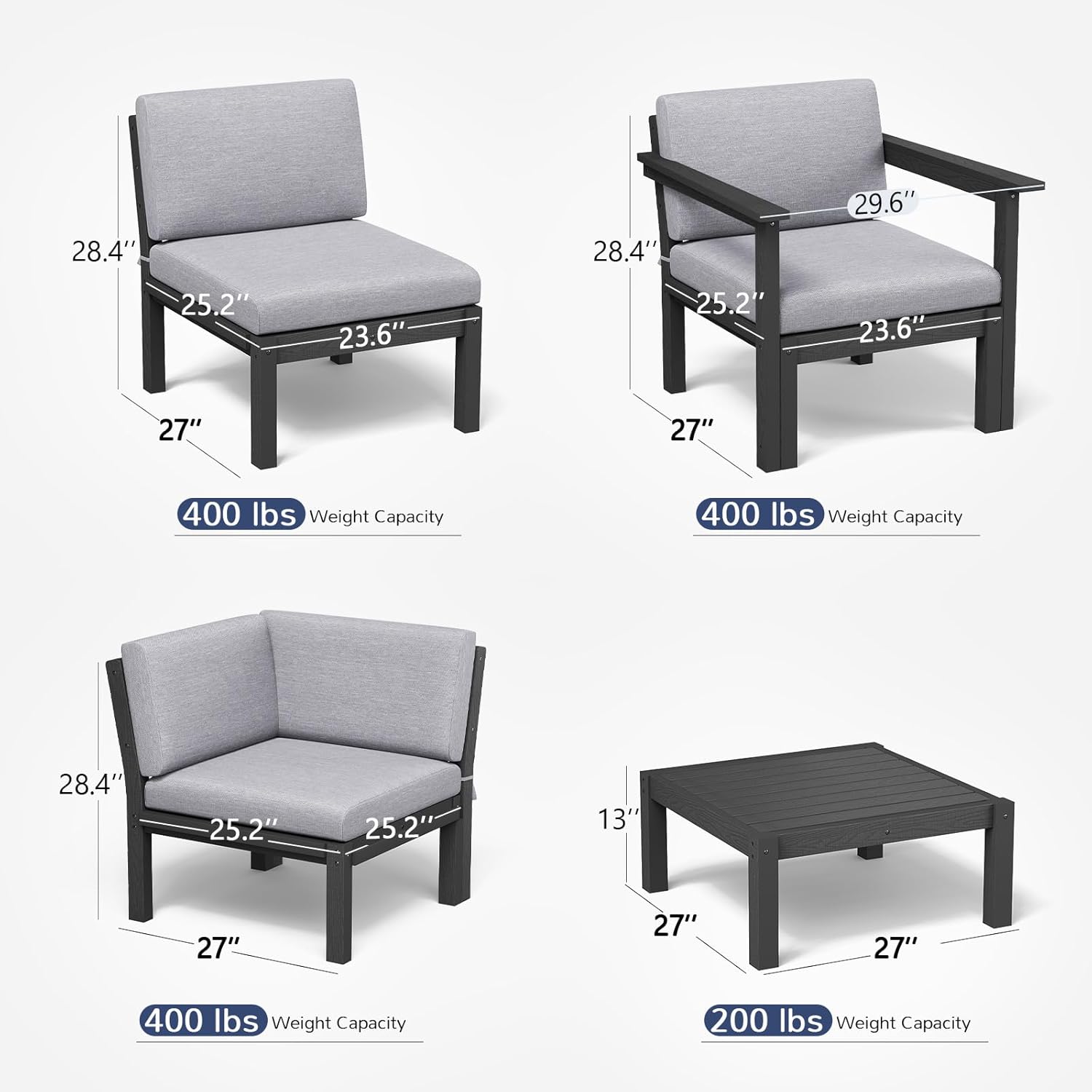 6-Piece Patio Sectional Sofa S - Outdoor Furniture Quick Dry 评论和价格