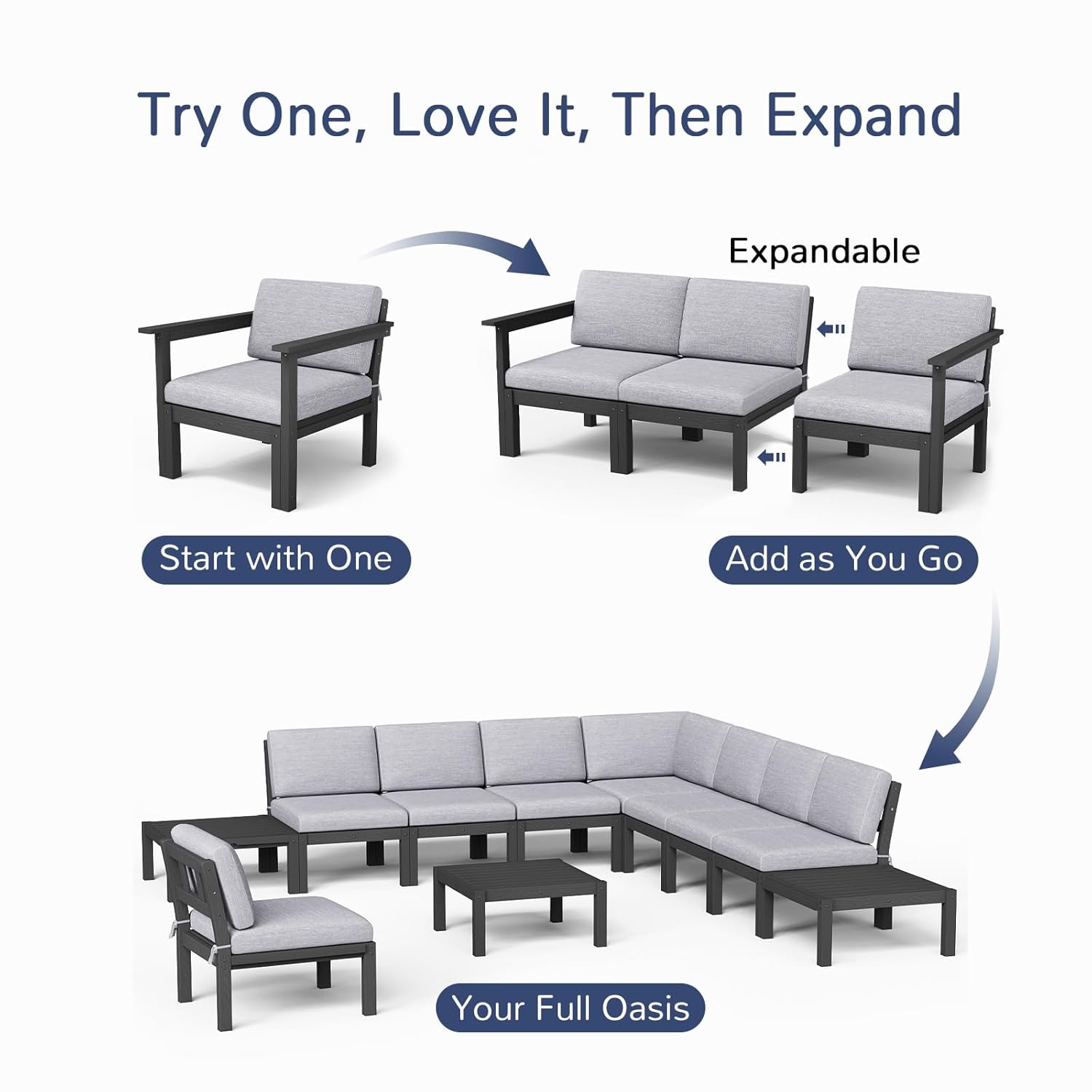 6-Piece Patio Sectional Sofa S - Outdoor Furniture Quick Dry 评论和价格