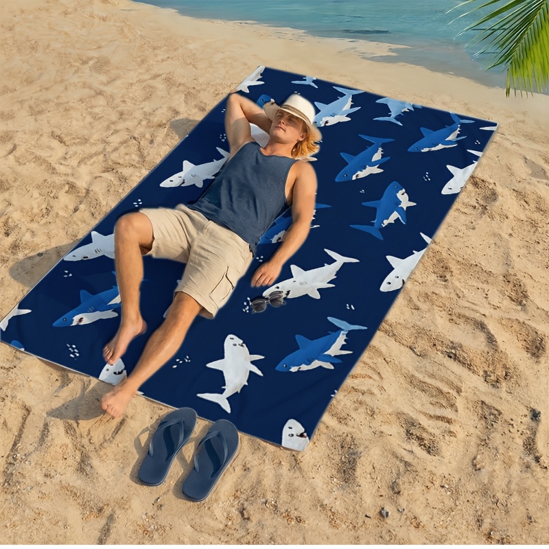 Waterproof Shark Print Beach P - Outdoor Furniture Quick Dry 评论和价格