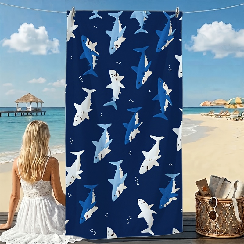 Waterproof Shark Print Beach P - Outdoor Furniture Quick Dry 评论和价格