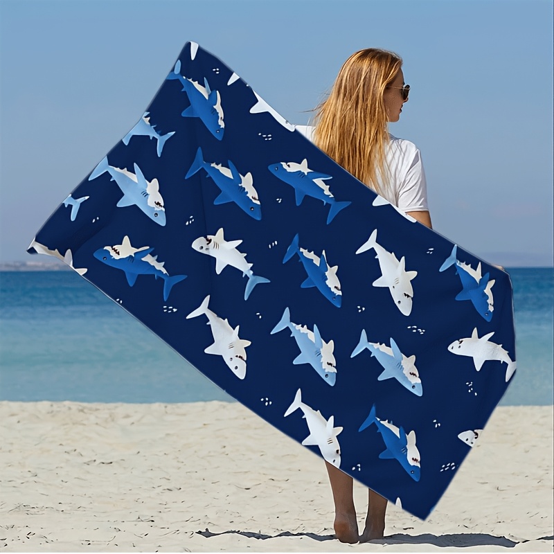 Waterproof Shark Print Beach P - Outdoor Furniture Quick Dry 评论和价格