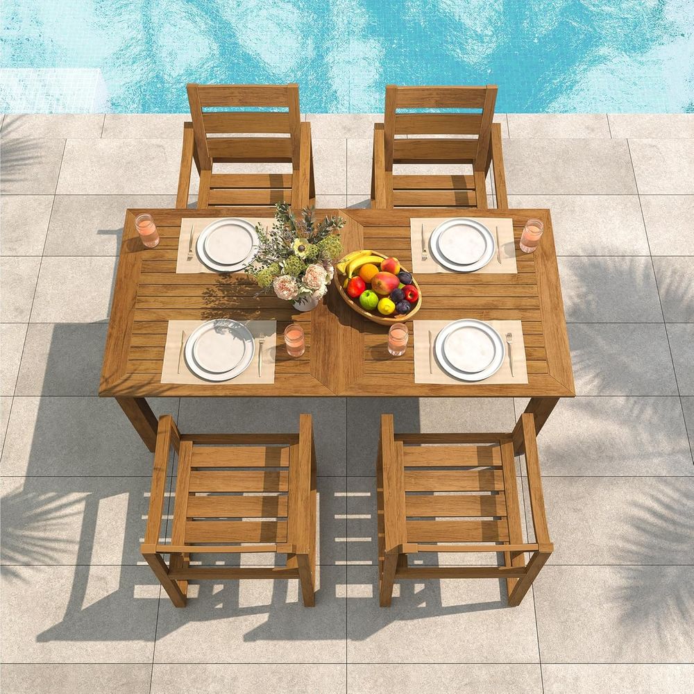 5-Piece Outdoor Dining Set, Pa - Outdoor Furniture Oil 评论和价格