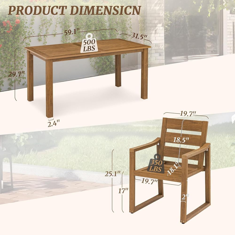 5-Piece Outdoor Dining Set, Pa - Outdoor Furniture Oil 评论和价格