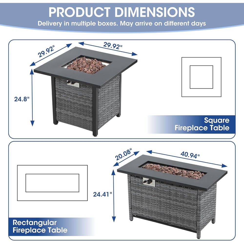 5-Piece Patio Furniture Set wi - Outdoor Furniture And Fire Pit 评论和价格