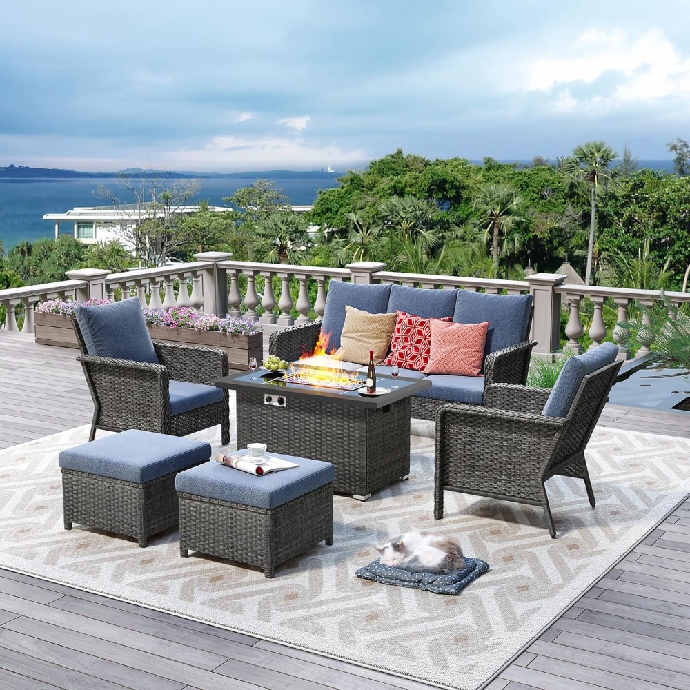 Outdoor Patio Furniture Set Wi - Outdoor Furniture Fire Pit Set 评论和价格