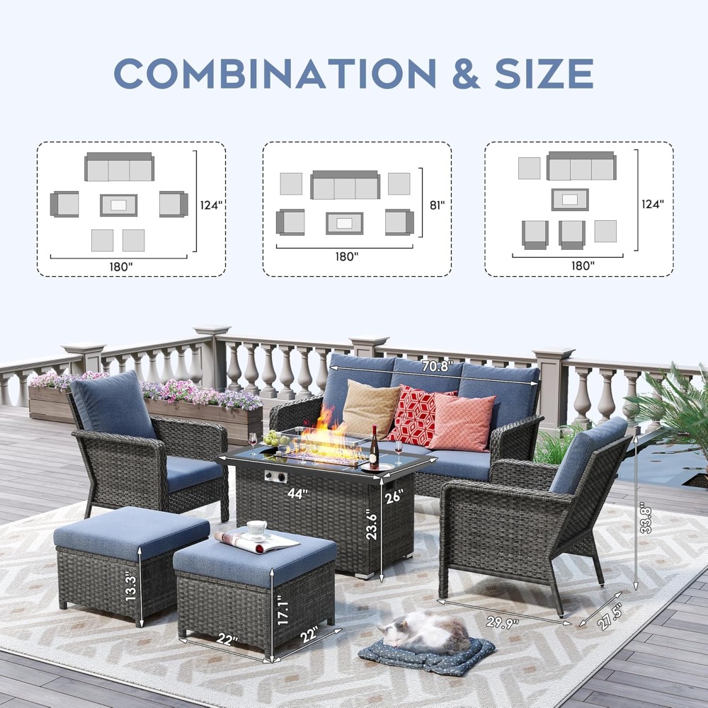 Outdoor Patio Furniture Set Wi - Outdoor Furniture Fire Pit Set 评论和价格