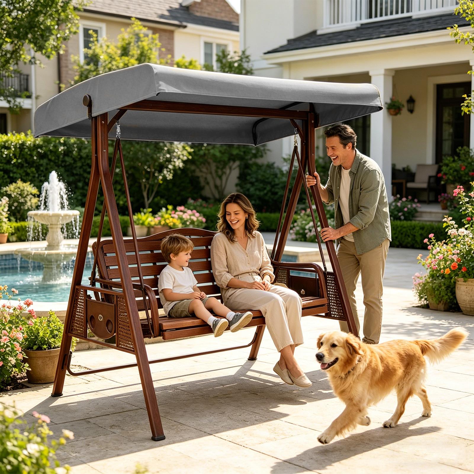 Outdoor Swing Canopy 3 Seater  - Outdoor Furniture Replacement Fabric 评论和价格