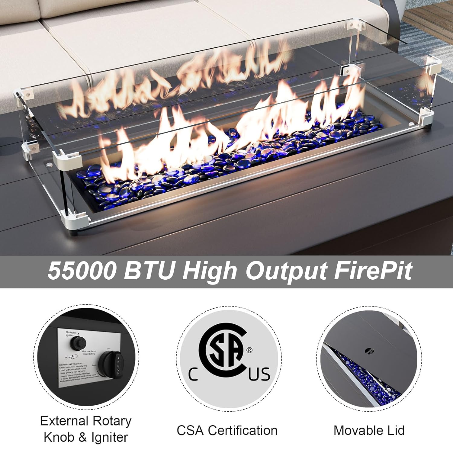 5-seat Aluminum Patio Sectiona - Outdoor Furniture And Fire Pit 评论和价格