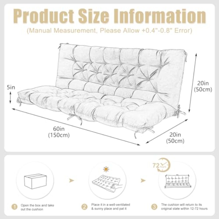Patio Swing Cushions for Outdo - Outdoor Furniture Quick Dry 评论和价格
