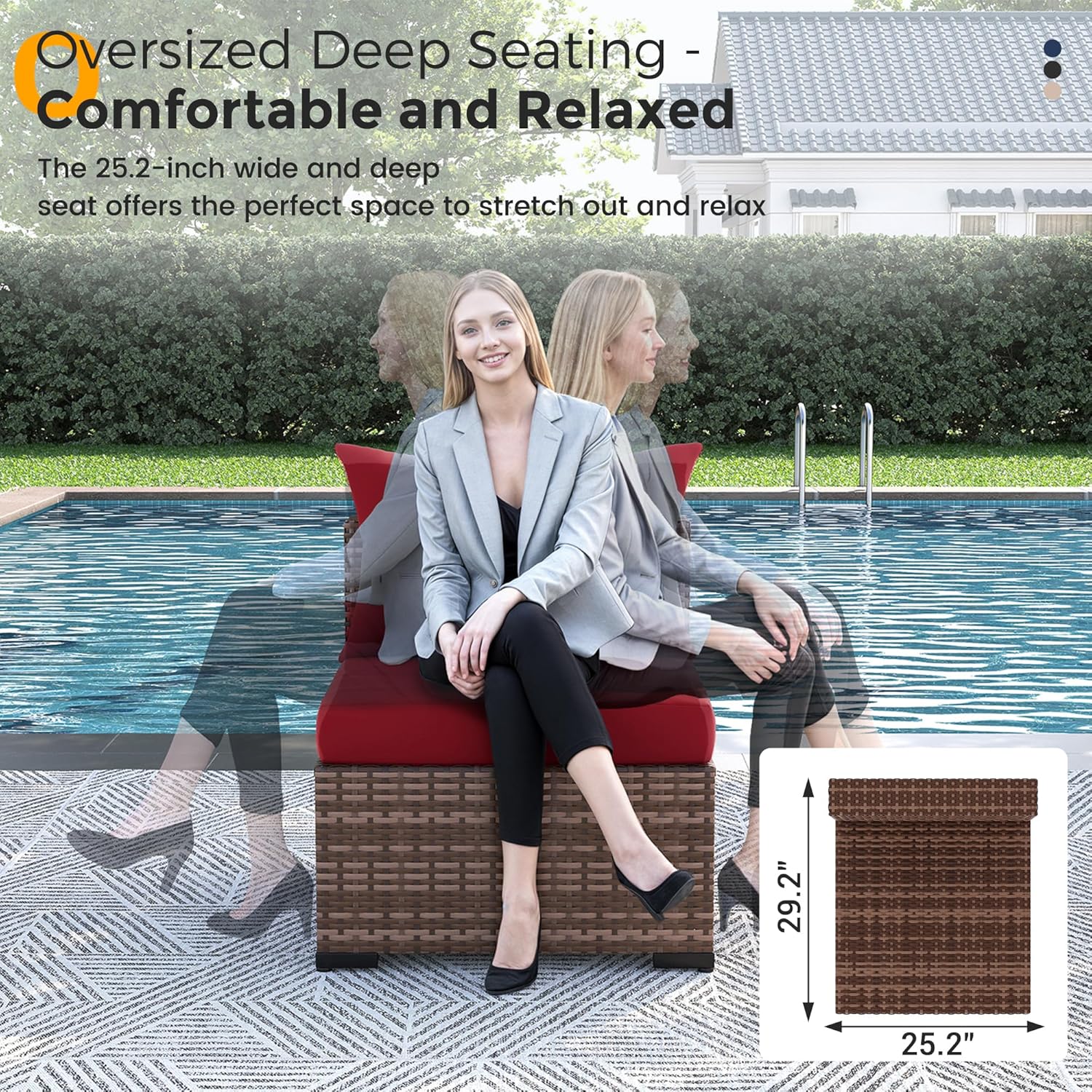 8pc All-Weather Wicker Section - Outdoor Furniture And Fire Pit 评论和价格