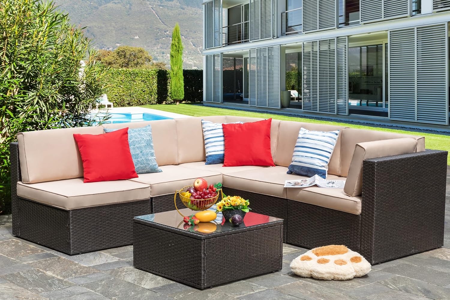 7 Piece Patio Furniture Set wi - Outdoor Furniture And Fire Pit 评论和价格