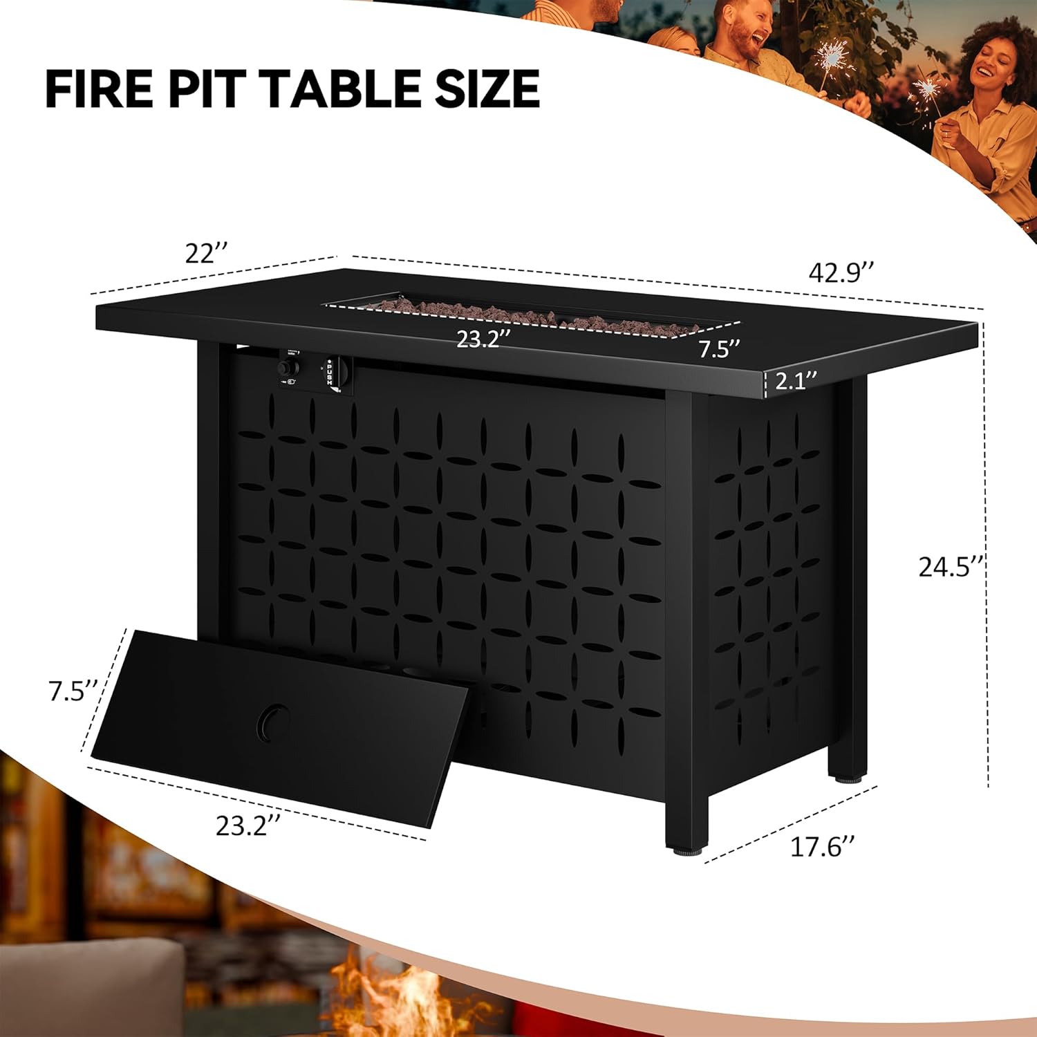 7 Piece Patio Furniture Set wi - Outdoor Furniture And Fire Pit 评论和价格