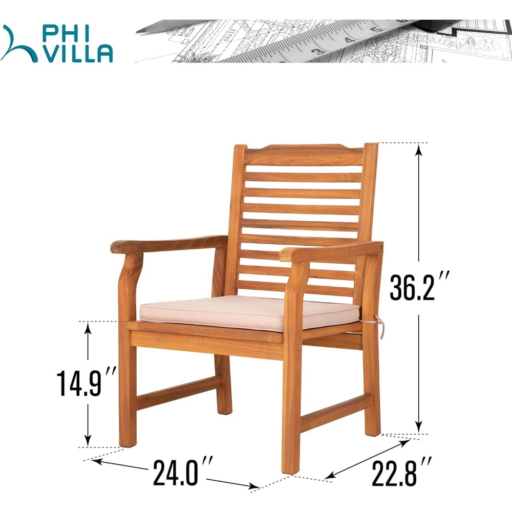 Set of 2 Acacia Wood Dining Ch - Outdoor Furniture Oil 评论和价格