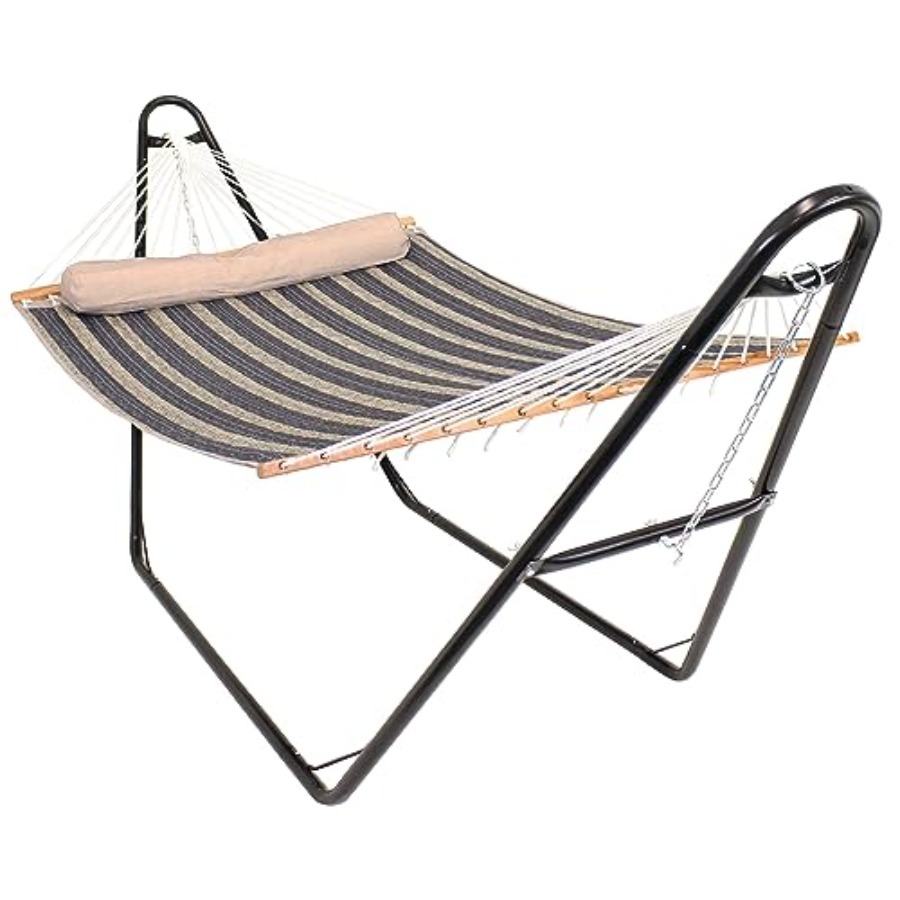 Quilted Double Hammock with St - Outdoor Furniture Quick Dry 评论和价格