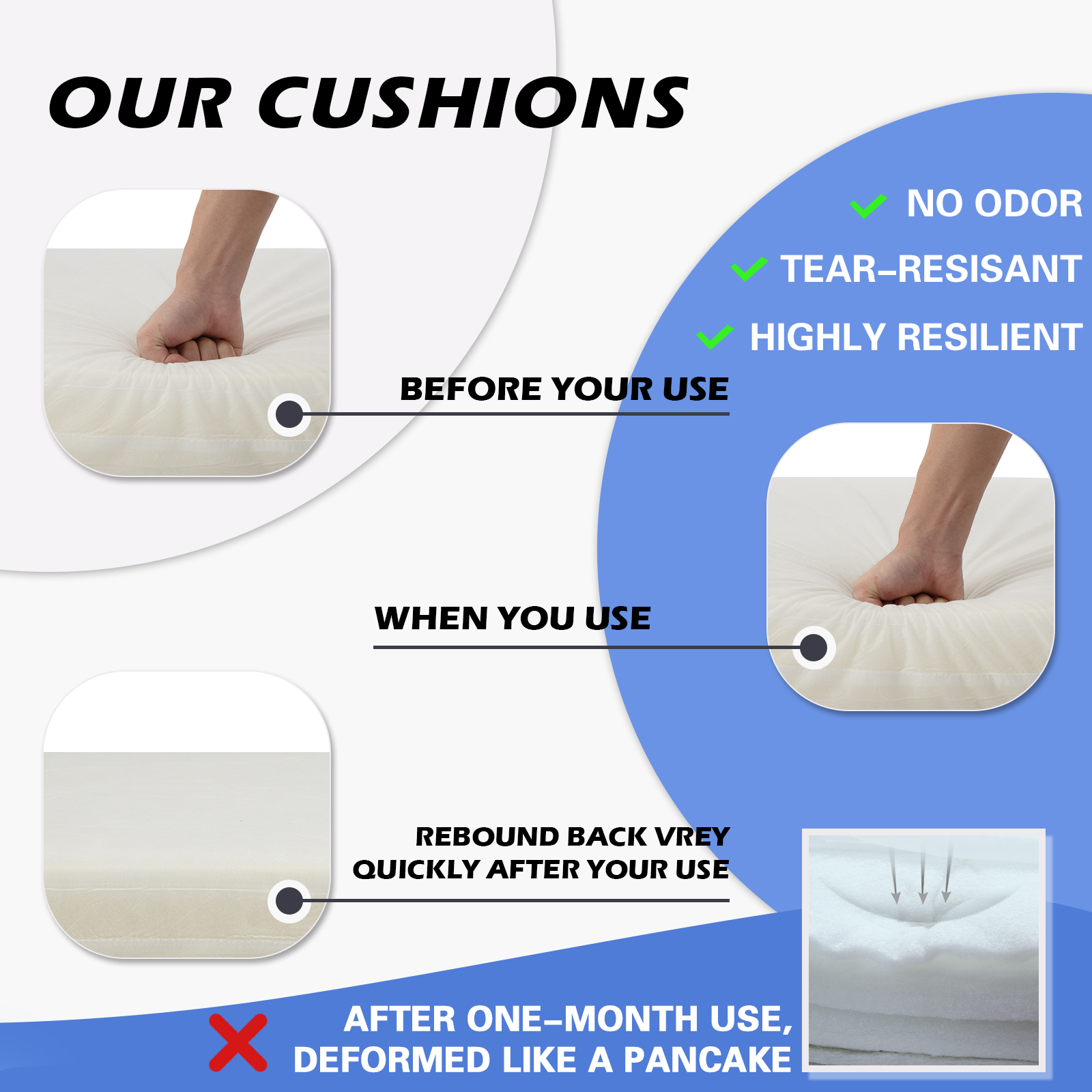 Outdoor Deep Seat Cushions for - Outdoor Furniture Replacement Fabric 评论和价格