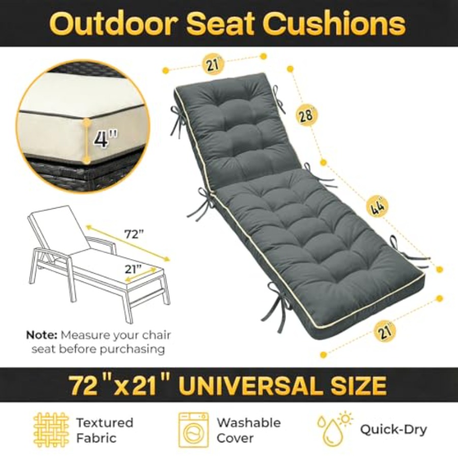x21 Folding Chaise Lounge Cush - Outdoor Furniture Quick Dry 评论和价格
