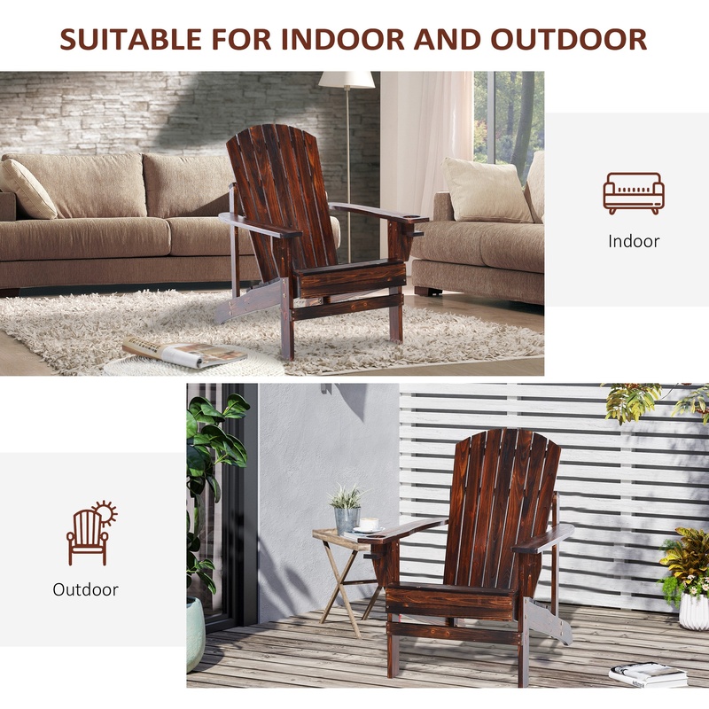 Outsunny Wooden Adirondack Cha - Outdoor Furniture And Fire Pit 评论和价格
