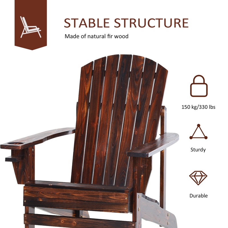 Outsunny Wooden Adirondack Cha - Outdoor Furniture And Fire Pit 评论和价格