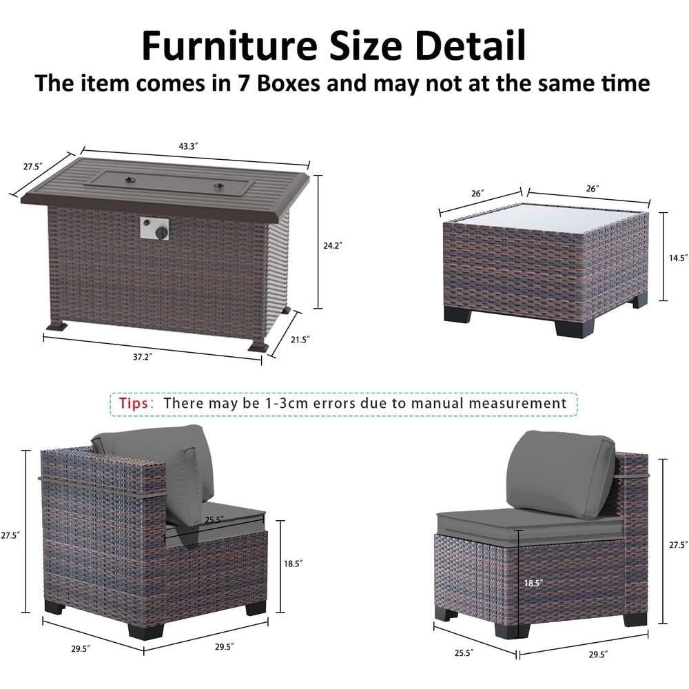 13-Piece Outdoor Sectional Pat - Outdoor Furniture And Fire Pit 评论和价格