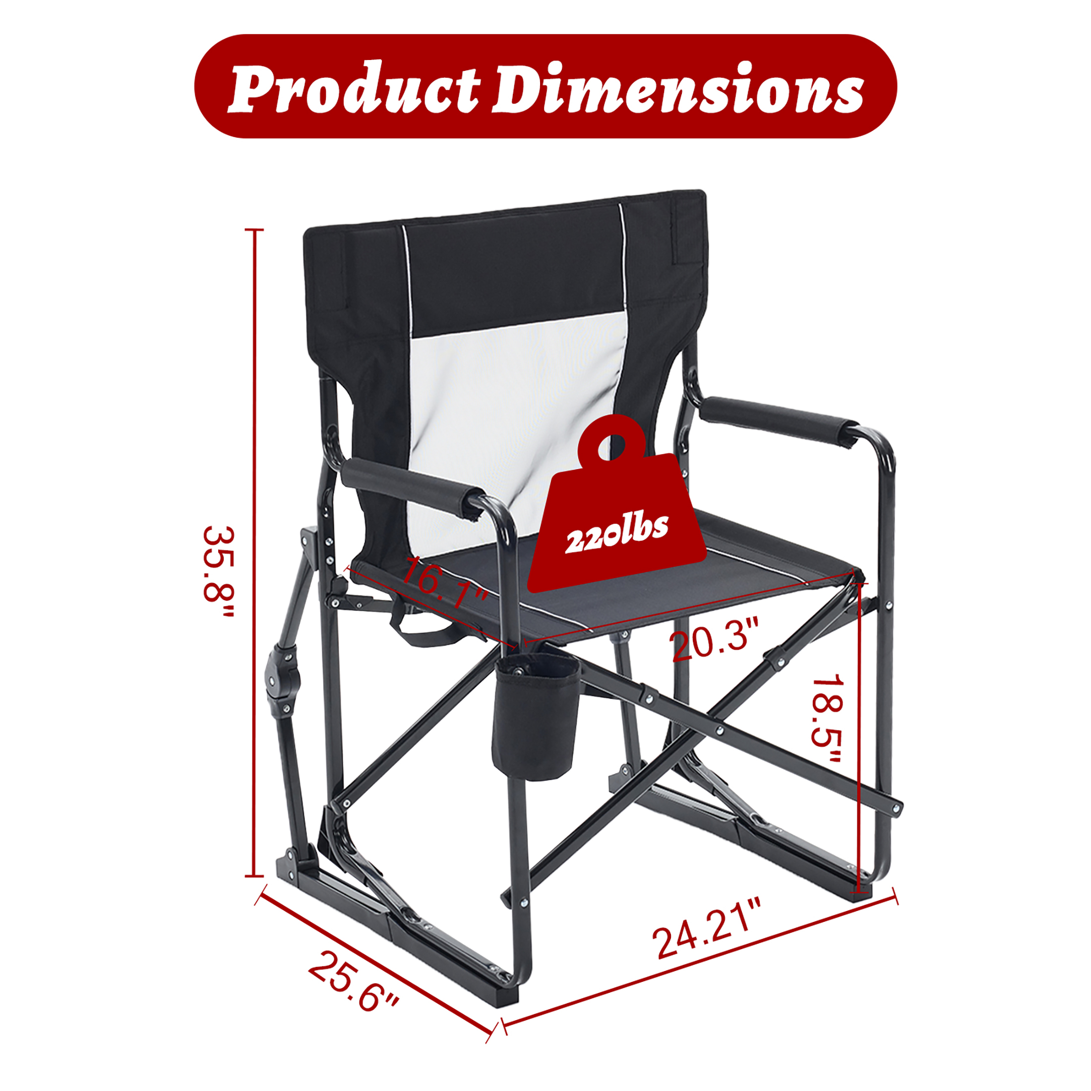 JHK Outdoor Folding Rocking Ch - Outdoor Furniture Replacement Fabric 评论和价格