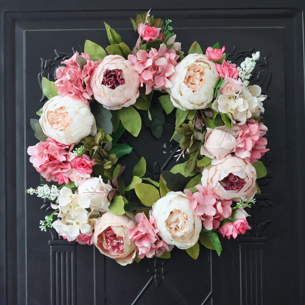 Artificial Peony Wreath Garlan - Outdoor Furniture Cafe 评论和价格