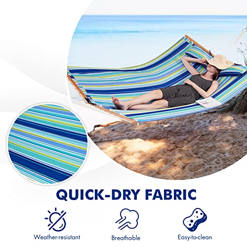 10.5 Feet Double Hammock With  - Outdoor Furniture Quick Dry 评论和价格
