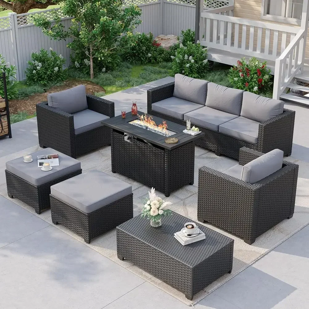 7-Piece Outdoor Patio Furnitur - Outdoor Furniture And Fire Pit 评论和价格