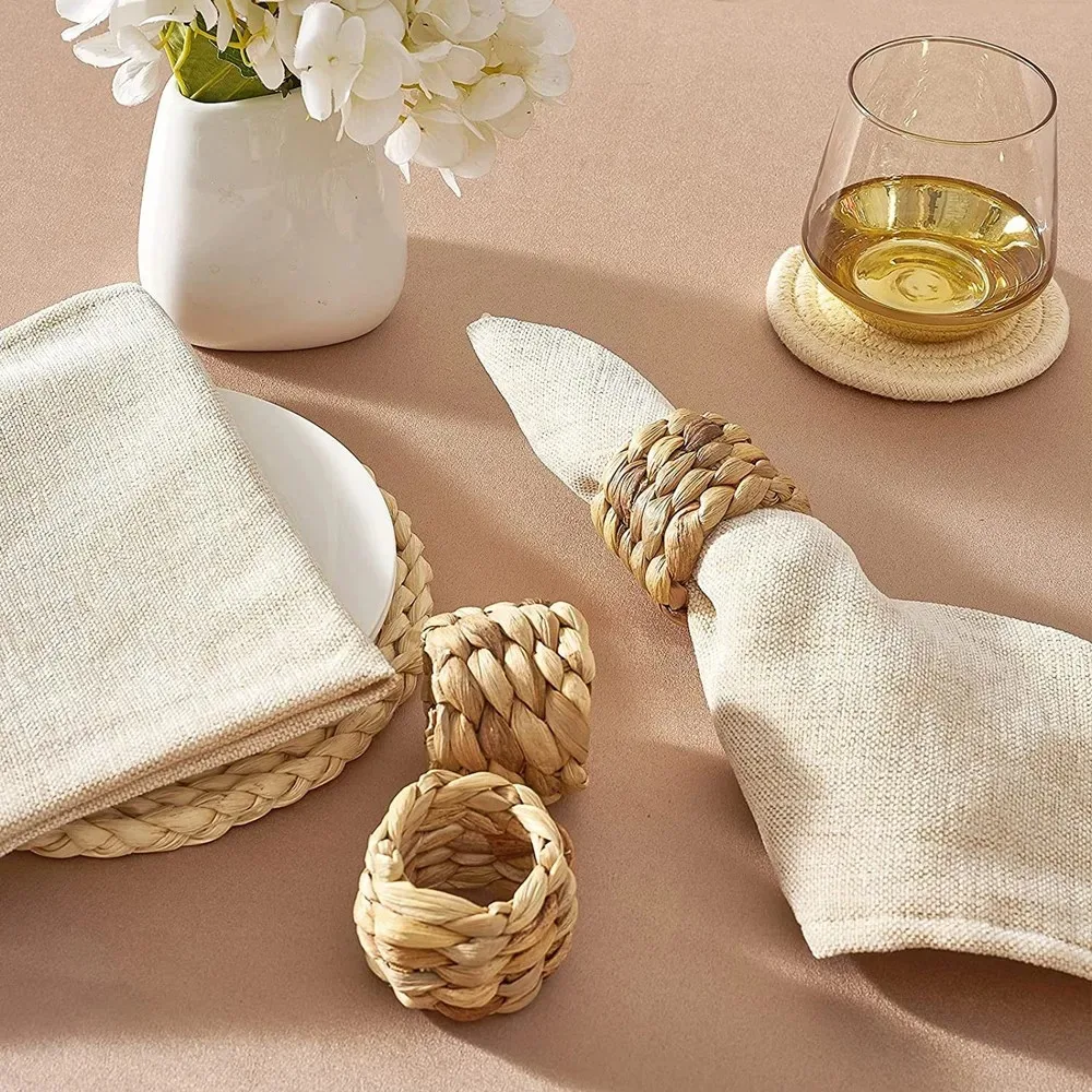 6/96Pcs Woven Handmade Napkin  - Outdoor Furniture Cafe 评论和价格