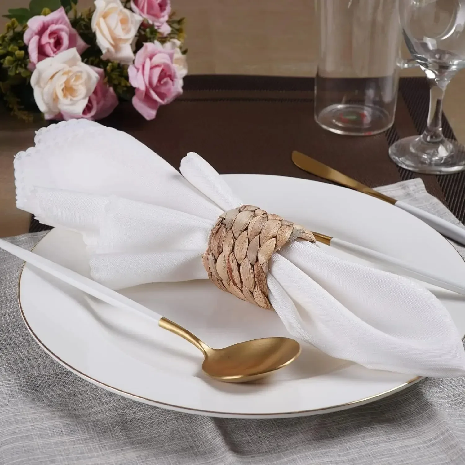 6/96Pcs Woven Handmade Napkin  - Outdoor Furniture Cafe 评论和价格