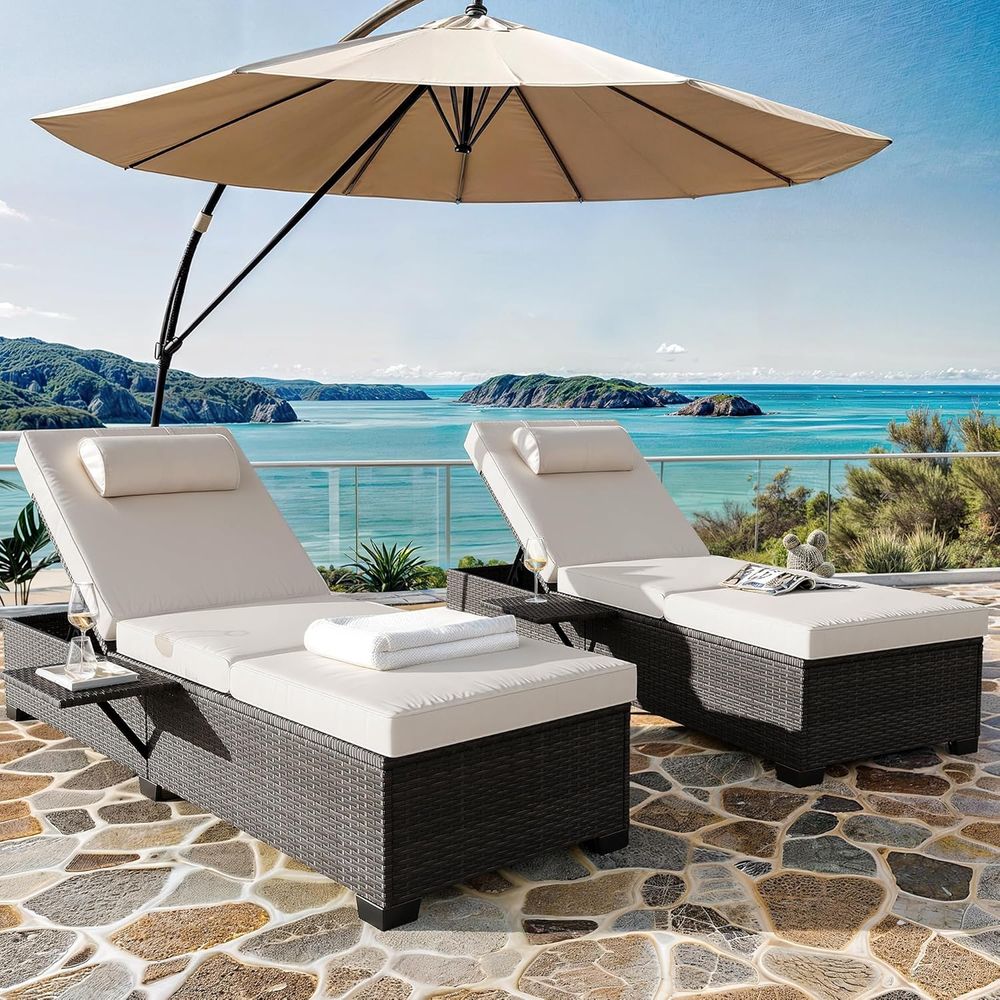 Set o 2, 5-Position Adjustable - Outdoor Furniture Quick Dry 评论和价格