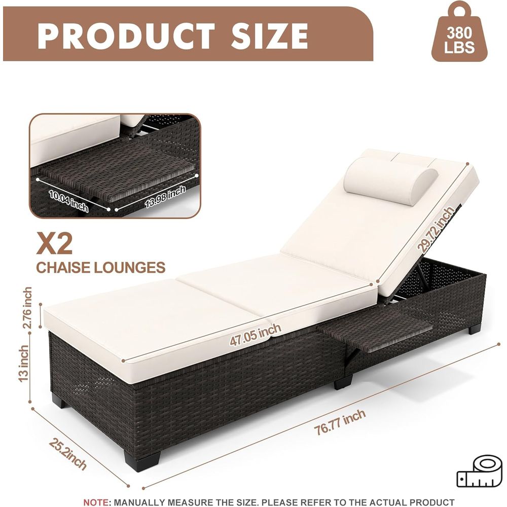 Set o 2, 5-Position Adjustable - Outdoor Furniture Quick Dry 评论和价格