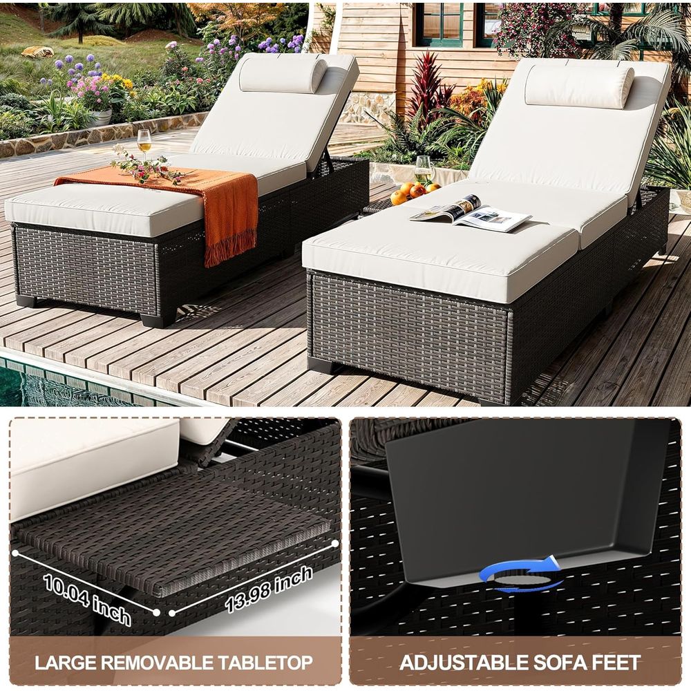 Set o 2, 5-Position Adjustable - Outdoor Furniture Quick Dry 评论和价格