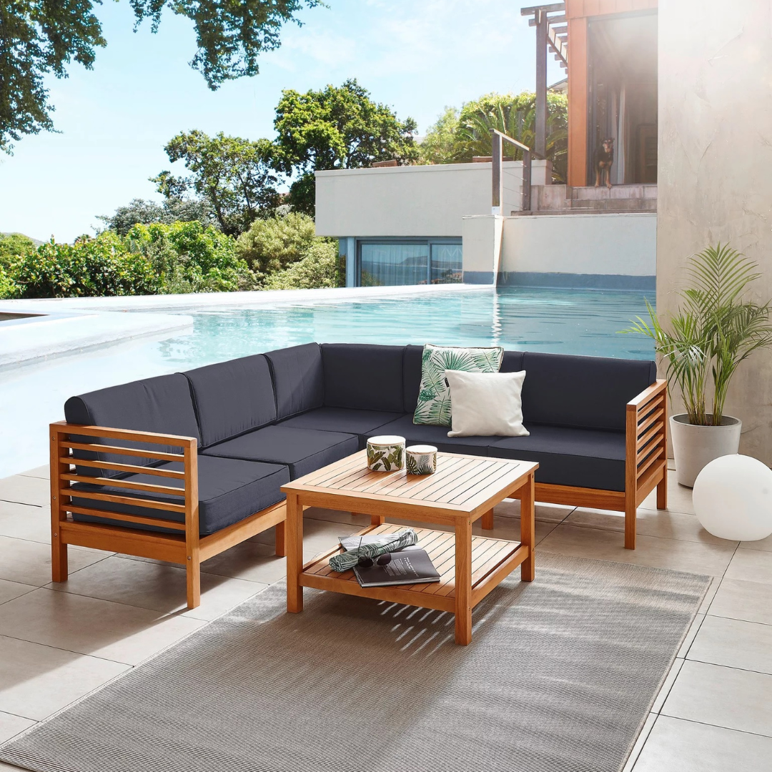 Modern Outdoor Teak Wood Sofa  - Outdoor Furniture Warehouse 评论和价格